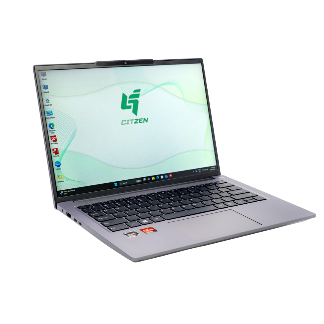 Citzen CZ-4 notebook, open, three-quarter view